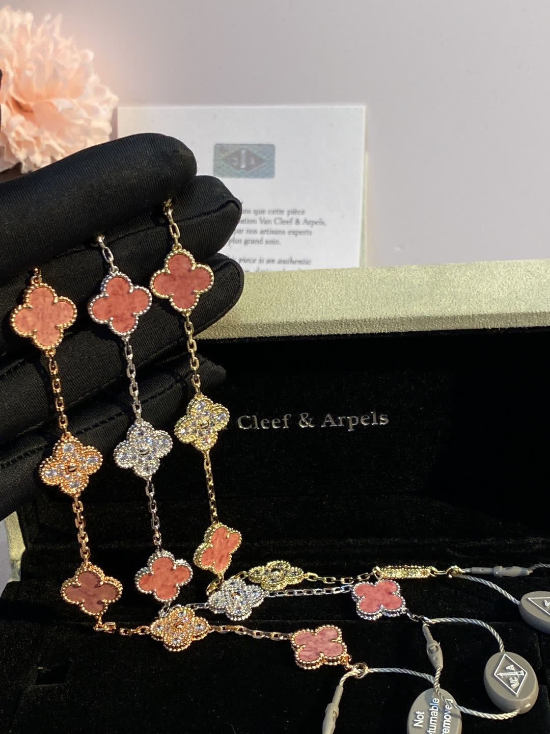 Van Cleef & Arpels Alhambra Pink Enamel Bracelet